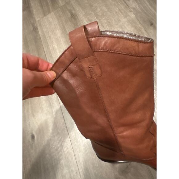 Arturo Chiang Rossa Brown Leather Western Boot Pull On Women's Size 8½ - Picture 6 of 10